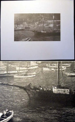 Item #20860 Circa 1920 Large Format Photographic Gravure of the Sailing Cargo Ship Gaviota in...