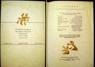 Item #21224 Zuhrah Temple Golden Jubilee Banquet for the Ladies Woman's Club October 18, 1935...