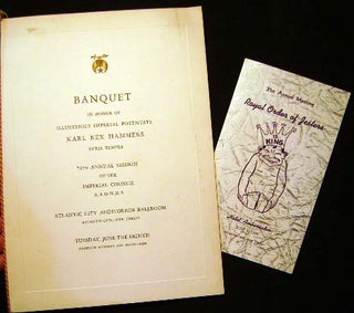 Item #21236 Banquet in Honor of Illustrious Imperial Potentate Karl Rex Hammers Syria Temple 74th...