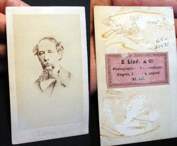 Item #21431 Carte-de-Visite Portrait of Charles Dickens By E. Linde & Co. Berlin. Charles Dickens.