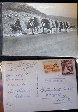 Item #21526 1961 Real-Photo Postcard of a Camel Caravan on the Road to Damascus By Photo Sport -...