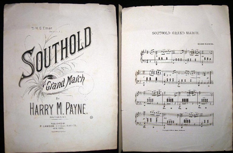 Item #21584 To H.G. Elmer, Peconic, L.I. Southold Grand March By Harry M. Payne. Southold. N.Y. Sheet Music - Long Island.