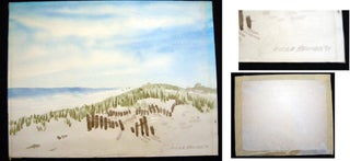 Item #21617 1970 Watercolor Dunes Landscape Signed By East Hampton Long Island Artist Fred...
