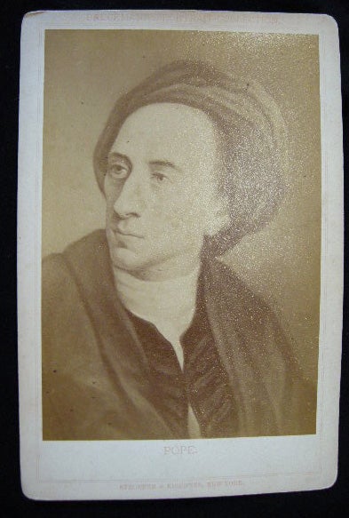Item #21647 C. 1880 Cabinet Card Albumen Photograph of a Portrait of Alexander Pope By Stroefer & Kirchner. Alexander Pope.