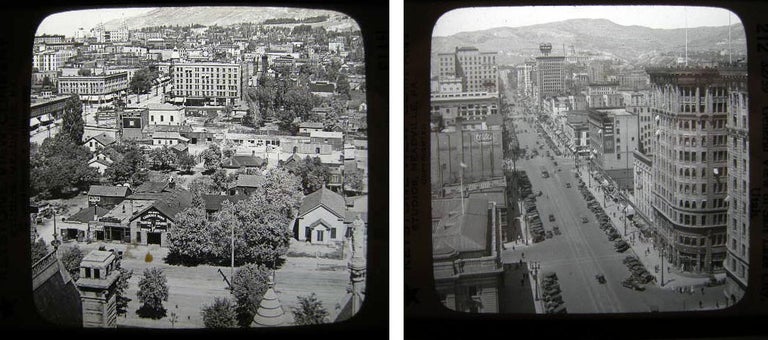 Item #21659 C. 1915 Pair of Glass Magic Lantern Slides of Salt Lake City Utah. Photography - Magic Lantern Slide.