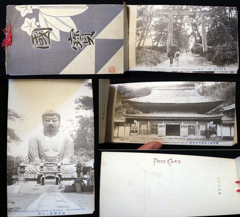 Item #21786 C. 1915 Booklet with 12 Black and White Illustrated Postcards of Japan. Japan - Postcards.