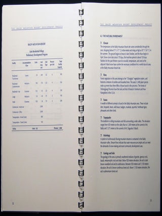 1995-1996 Group of Business Research and Development Materials Concerning the Development of a Winter Sports Facility, Baldy Mountain Resort, Weihe Forest Heilongjiang China: China Ski Corporation.
