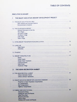 1995-1996 Group of Business Research and Development Materials Concerning the Development of a Winter Sports Facility, Baldy Mountain Resort, Weihe Forest Heilongjiang China: China Ski Corporation.
