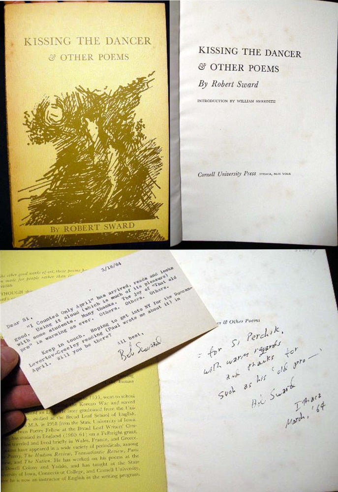 Item #21991 Kissing the Dancer & Other Poems (with) a Typed Postcard Signed By the Author. Robert Sward.