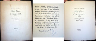 Item #22023 Mon Pere, L'Emigrant. Poemes. Vicente Gerbasi