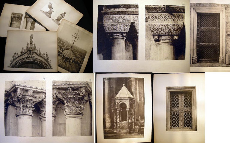 Item #22206 C. 1890s Group of Gravure Architectural Studies of the Ornamental Columns & Building Details of St. Mark's Basilica Venice. Art - Italy - Venice - Architecture.