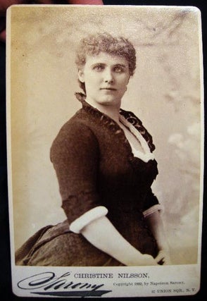 Item #22646 1882 Cabinet Card Photograph of Actress Christine Nilsson By Sarony New York....