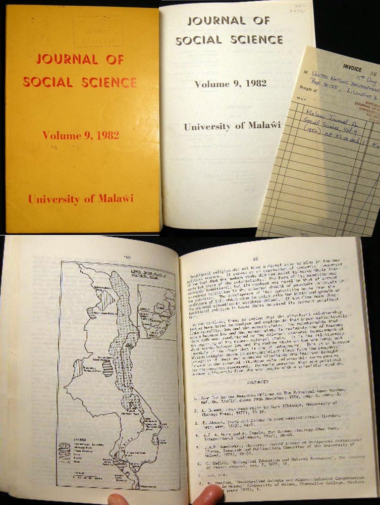 Item #22731 Journal of Social Science Volume 9, 1982 University of Malawi. Africa - Social Science - Malawi.
