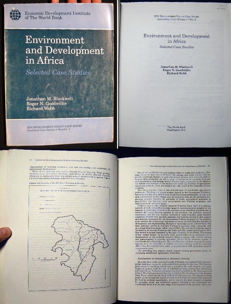 Item #22739 Environment and Development in Africa Selected Case Studis EDI Development Policy Case Series Anaylytical Case Studies No. 6. Africa - 20th Century - Development - Environment - World Bank.