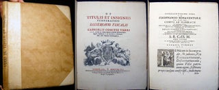 Item #22759 De Titulis Et Insigniis Temperandis Dissertatio Fiscalis Gabrielis Comitis Verri....