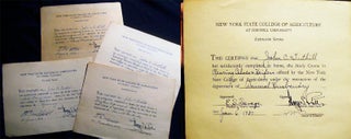 Item #23237 1936 - 1938 Four Certificates Granted for Studies Taken at the New York State...