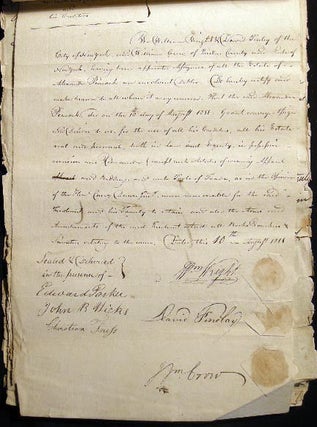 1811 Collection of Manuscript and Printed Documents Regarding the Petition of Alexander Peacock, an Insolvent Debtor of Oyster Bay Long Island New York with Documents Signed By Judge Cary Dunn Jr., Alden Spooner & Others
