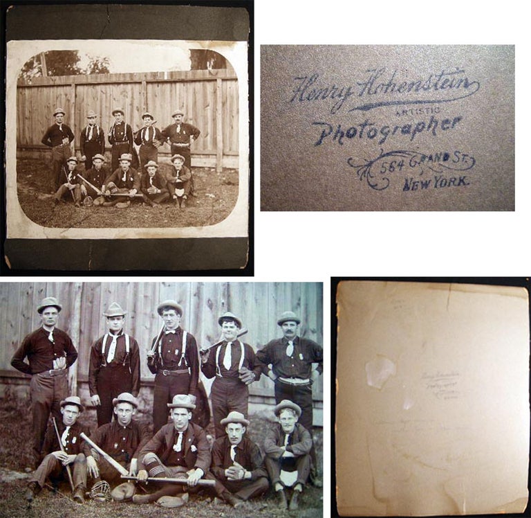 Item #23466 Circa 1890 8" x 10" Photograph of a Baseball Team By Henry Hohenstein Photographer New York. Americana - 19th Century - Sports - Baseball - Photography.