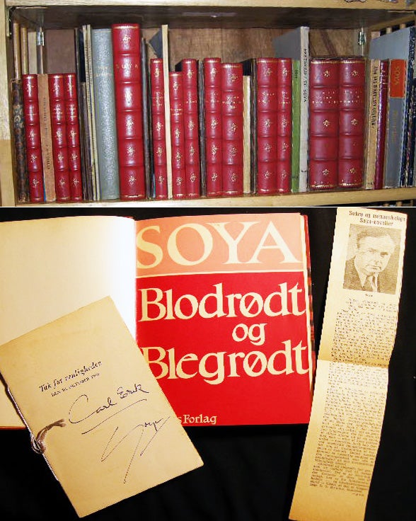 Item #23506 1923 - 1957 Collection of over 50 individual Inscribed & Signed Publications of Danish Humorist Playwright Author Carl Erik Soya. Denmark - Literary History - Soya.