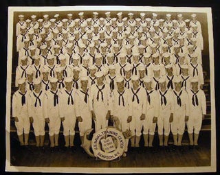 1945 Large Format Potograph U.S. Naval Training Center Sampson, N.Y. Co. 188 Signed By the Members of the Class.