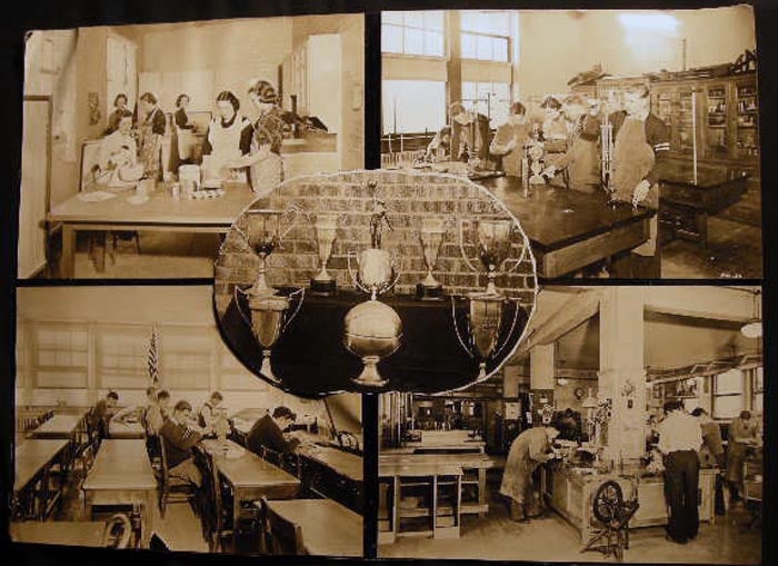 Item #23556 Circa 1935 Group of Large Format Photographs of Pearl River High School Rockland County New York Students in Home Economics, Art, Laboratory and Shop Classes. Americana - 20th Century - Photography - New York State - Pearl River.