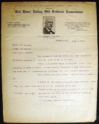 Item #23605 1923 Typed Letter Signed By E.E. Saunders, General Secretary of the Red River Valley...