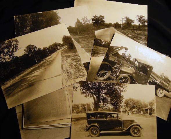 Item #23770 1929 Group of Large Format Photographic Surveys of an Automobile Accident Scene in Patchogue, Long Island N.Y. By Arthur S. Greene, Photographer of Port Jefferson, N.Y. Americana - 20th Century - Photography - Long Island - Patchogue - Automobile Accident - Insurance Industry - Arthur S. Greene.