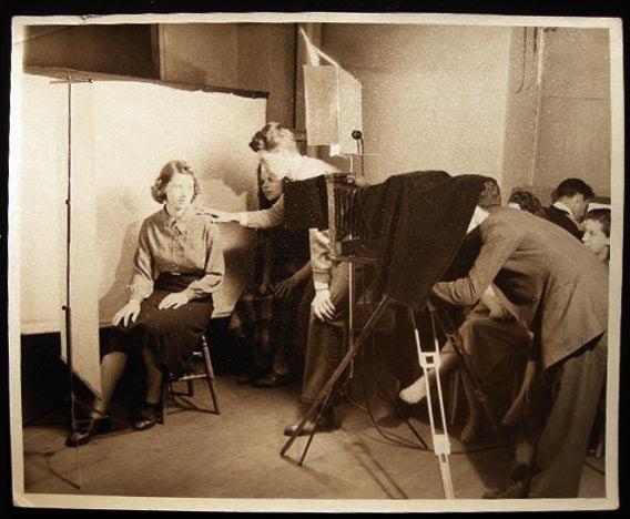 Item #23773 Circa 1950 Photograph of a Portrait Photography Class in Session. Americana - 20th Century - Photography - education.