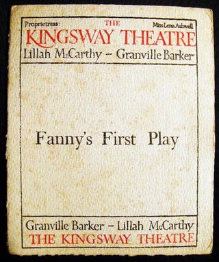Item #23807 Circa 1911 Fanny's First Play The Kingsway Theatre Lillah McCarthy - Granville Barker...