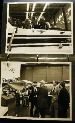 1984 Photographic Record of A Visit to Grumman Aerospace Corporation Calverton, Long Island N.Y. By Lawyer, Politician & USAF Veteran Stanley Fink & Assemblyman Paul E. Harenberg Examining the Experimental X-29 Jet