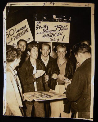 Item #23855 1945 Photograph of American Workers On Strike for a Minimum 75c an Hour American Wage...