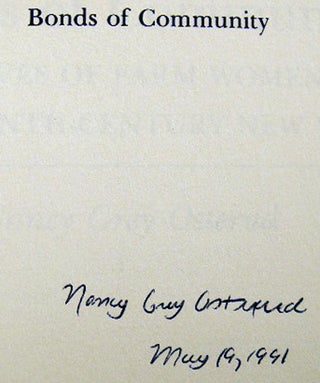 Bonds of Community the Lives of Farm Women in Nineteenth-Century New York