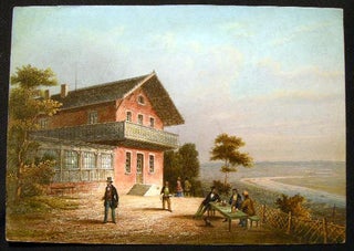 Item #23957 C. 1870 Hand-Colored Lithograph of the Molkenkur Schlosse Near Heidelberg Germany By...