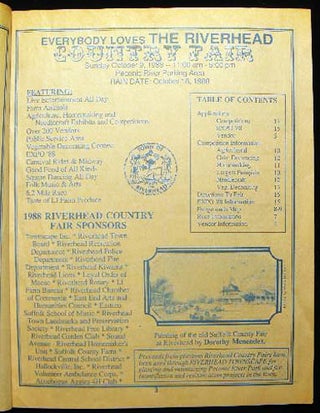 Entry Guide for the 13th Annual Riverhead Country Fair Sunday Oct. 9th, 1988 Information on Vendor Spaces, Competitions, 10k Race, Business Expo and Public Service