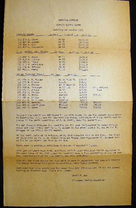 Item #24035 1951 Typed Broadside Official Results of the Convair Trophy Races Saturday 20 October...