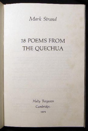 18 Poems from the Quechua