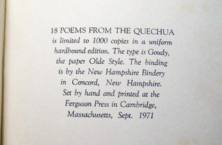 18 Poems from the Quechua
