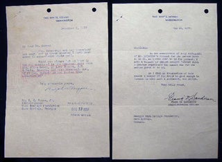 Item #24284 1937 Two Typed Notes on White House Letterhead Signed By Frank K. Sanderson and Ralph...