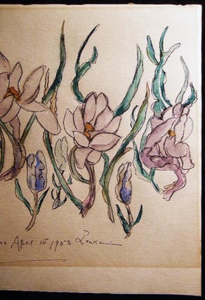 1953 Roof Crocus April 1st Watercolor Art Signed by Leake