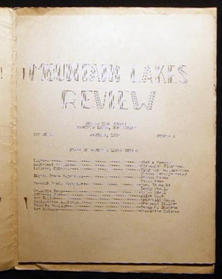 January 1934 Volume II Number 2 Mountain Lakes Review Junior High School Mountain Lakes, New Jersey