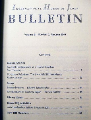 International House of Japan Bulletin Volume 21, Number 2, Autumn 2001