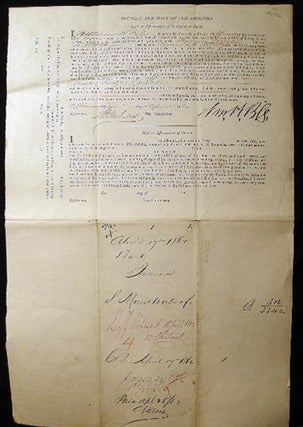 1862 Port of Philadelphia Manuscript & Printed Bill of Lading Entry of Merchandise Customs Duties for Barque Irma from Trinidad De Cuba