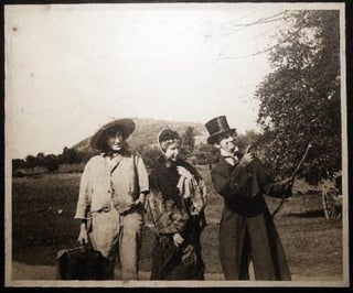 Item #24853 Circa 1910 Large Format Photograph of 3 Young People in Humorous Period Costume....