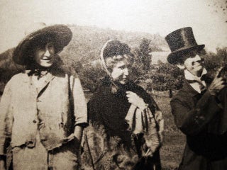 Circa 1910 Large Format Photograph of 3 Young People in Humorous Period Costume