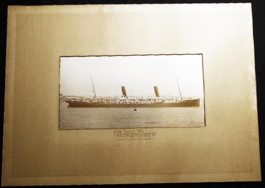 Item #24907 Circa 1895 Photograph of the Royal Mail Ship Ophir of the Orient Steam Navigation Company of London. Great Britain - Steamship - Photography - RMS Ophir.