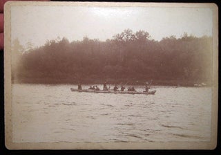 Item #24992 Circa 1880 Cabinet Card Photograph of Fishermen and Guides in Canoes. Americana -...