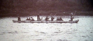 Circa 1880 Cabinet Card Photograph of Fishermen and Guides in Canoes
