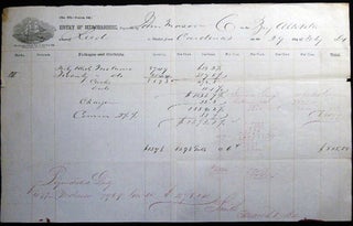 Item #25033 1864 Port of Philadelphia Manuscript & Printed Bill of Lading Entry of Merchandise...