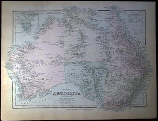 Item #25034 Map of Australia By Frank A. Gray (with) Palestine. Map - Cartography - 19th Century...