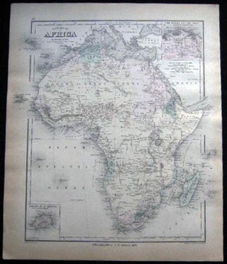 Item #25048 Original Hand-Colored Gray's New Map of Africa By Frank A. Gray (and) Map of Asia....